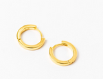 Plain small gold hoop earrings